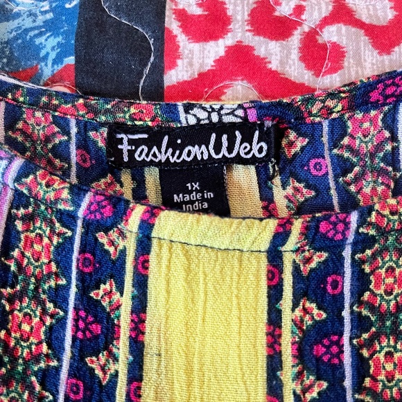 FashionWeb - bohemian pattern tunic tank size 1X - Picture 3 of 5